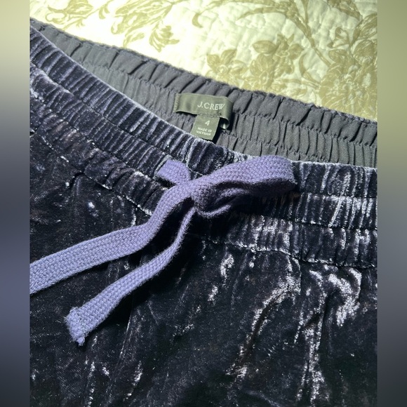 J Crew Crushed Velvet Velour Pants Joggers, size 4 RetroGlam - Picture 3 of 12